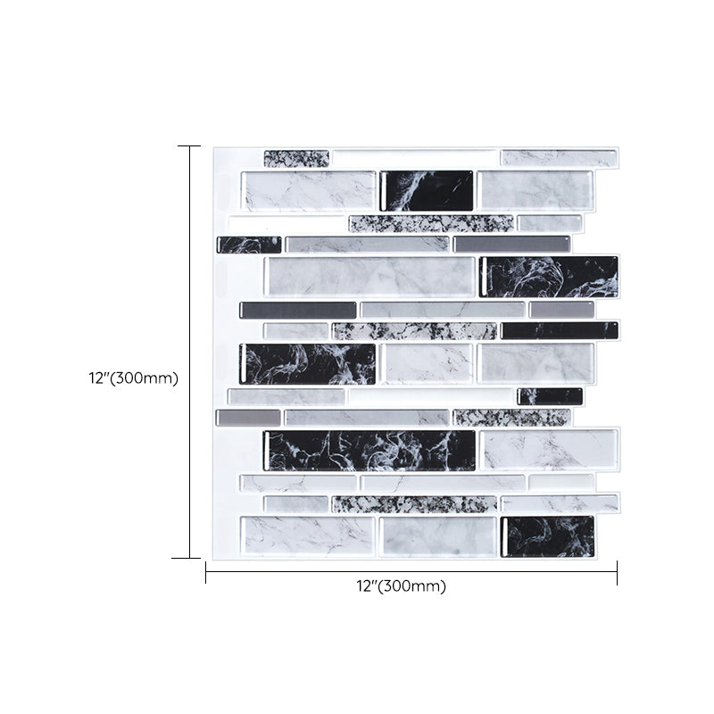 Modern Peel & Stick Field Tile PVC Staggered Joint Peel & Stick Subway Tile