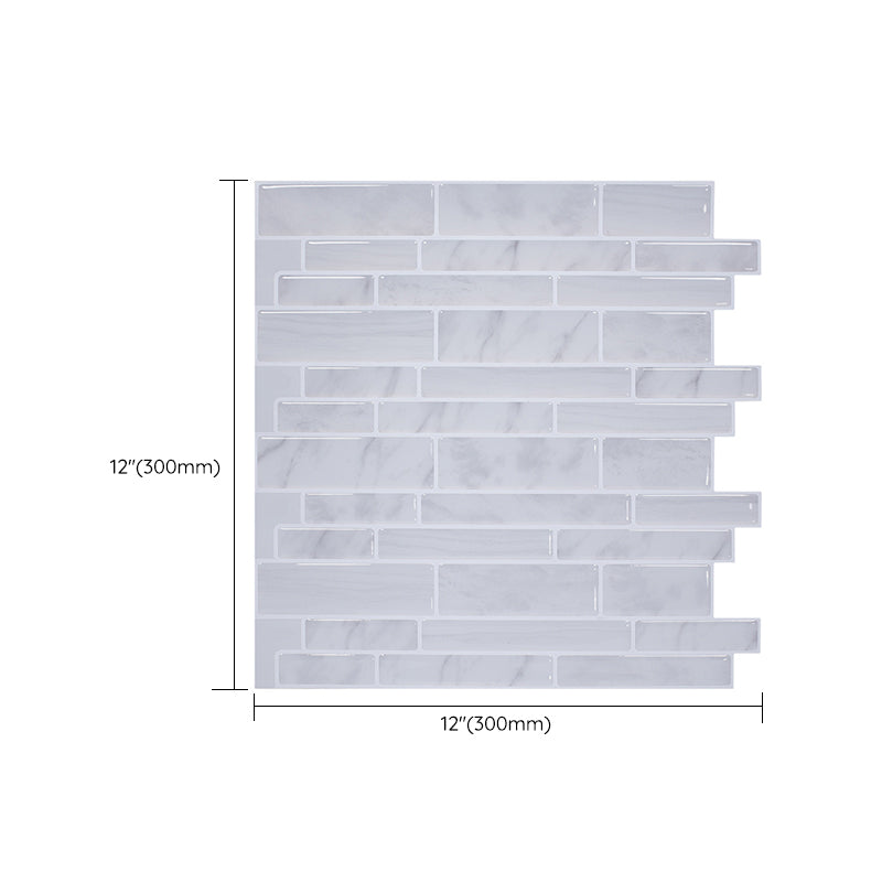 Modern Peel & Stick Field Tile PVC Staggered Joint Peel & Stick Subway Tile