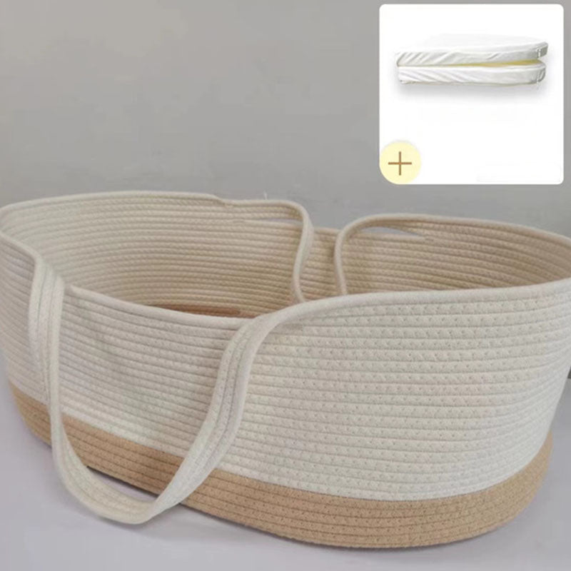 Upholstered Oval Moses Basket Folding Moses Basket for Newborn