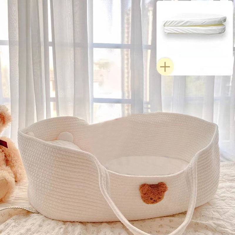 Upholstered Oval Moses Basket Folding Moses Basket for Newborn