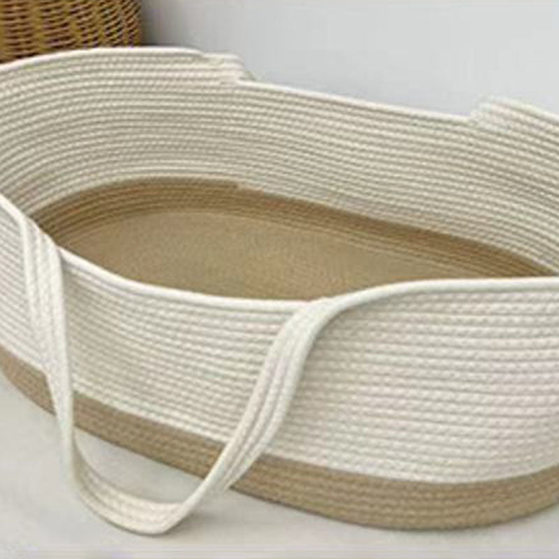 Upholstered Oval Moses Basket Folding Moses Basket for Newborn