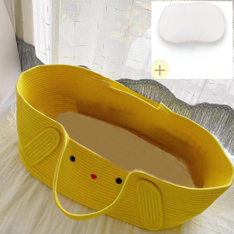 Upholstered Oval Moses Basket Folding Moses Basket for Newborn