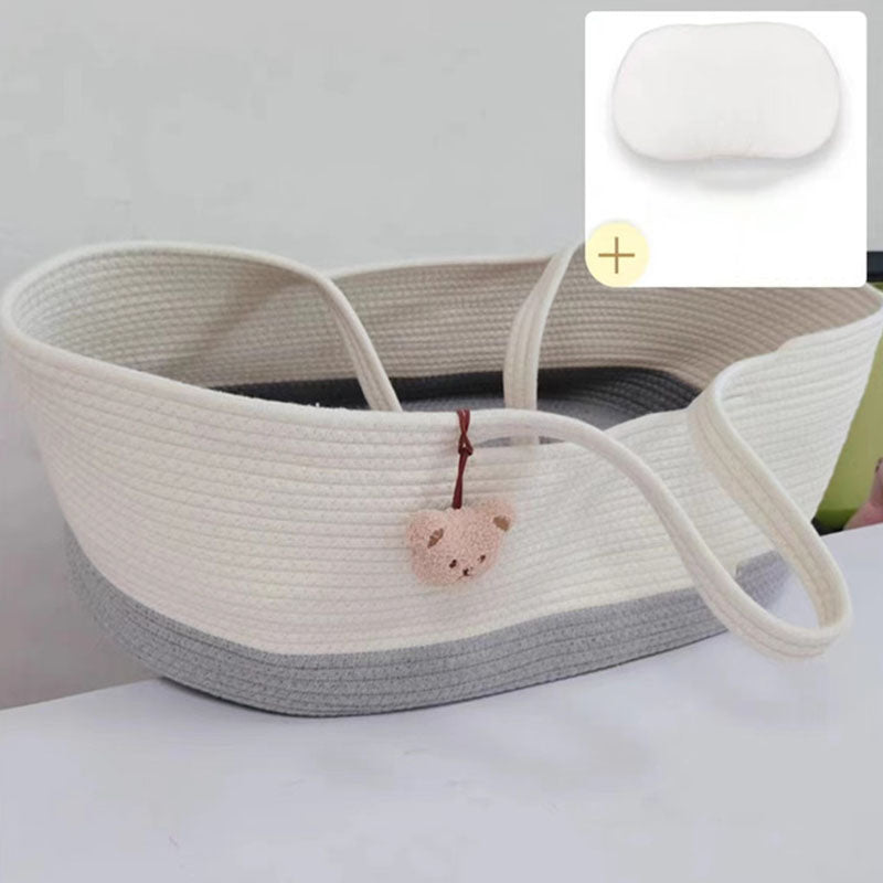 Upholstered Oval Moses Basket Folding Moses Basket for Newborn