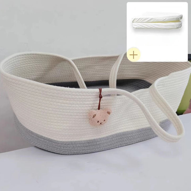 Upholstered Oval Moses Basket Folding Moses Basket for Newborn