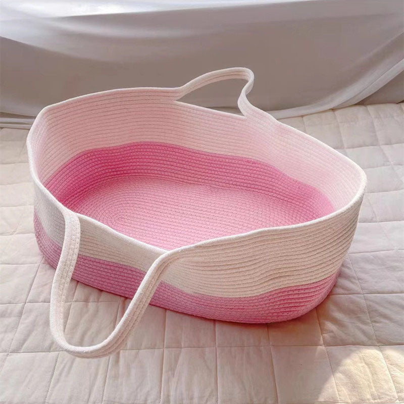 Upholstered Oval Moses Basket Folding Moses Basket for Newborn