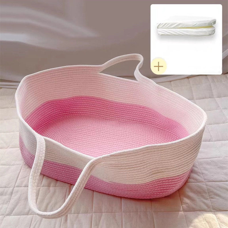 Upholstered Oval Moses Basket Folding Moses Basket for Newborn