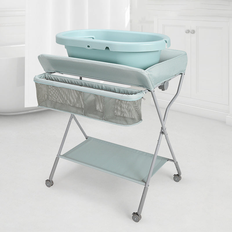 Modern Metal Baby Changing Table Flat Top Changing Table With Shelf