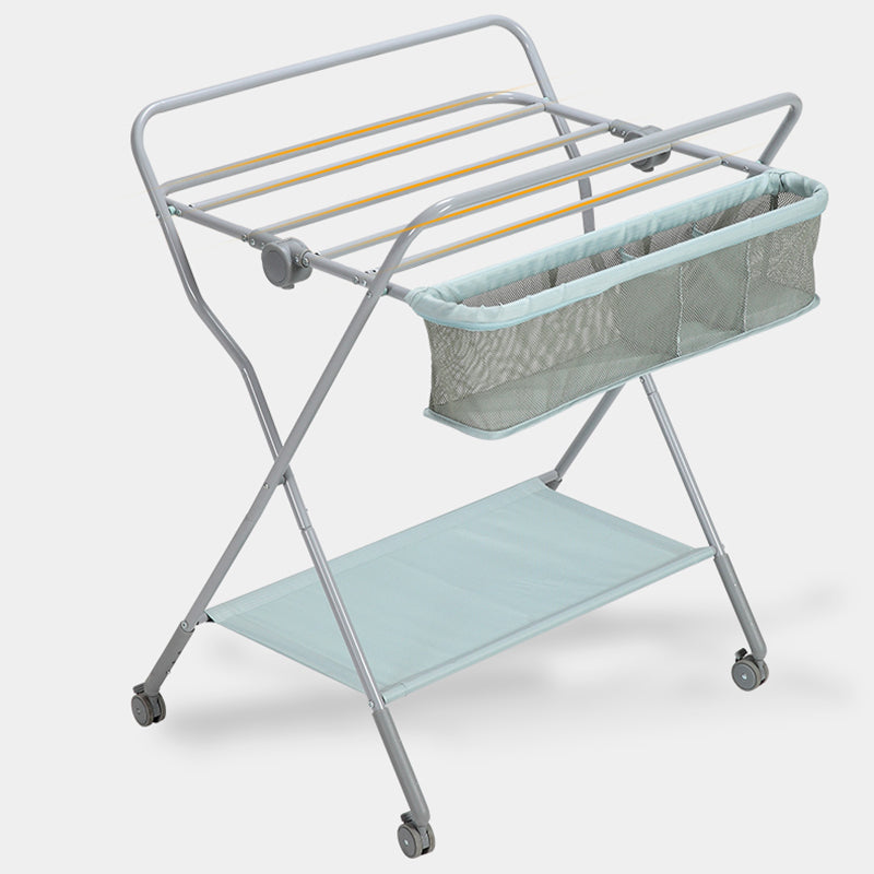 Modern Metal Baby Changing Table Flat Top Changing Table With Shelf