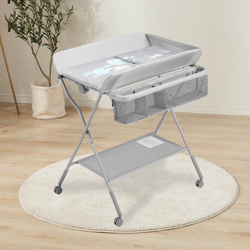 Modern Metal Baby Changing Table Flat Top Changing Table With Shelf