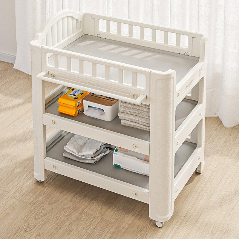 Modern Plastic Baby Changing Table Arch Top Changing Table With Shelf