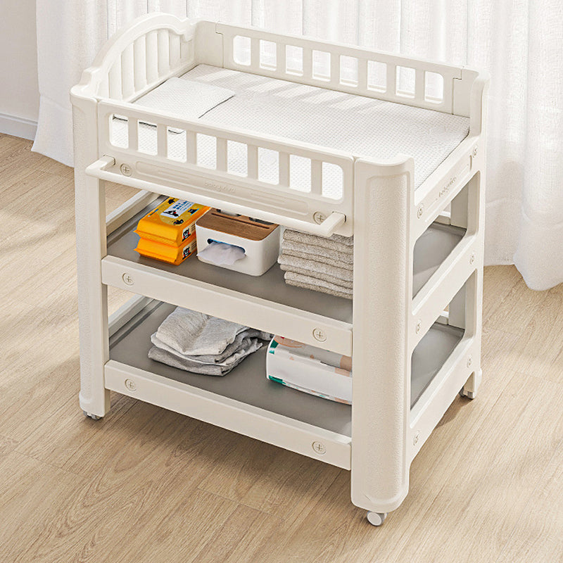 Modern Plastic Baby Changing Table Arch Top Changing Table With Shelf