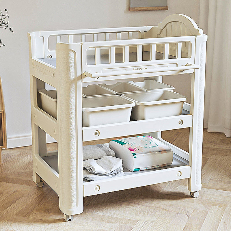 Modern Plastic Baby Changing Table Arch Top Changing Table With Shelf