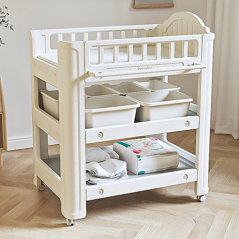 Modern Plastic Baby Changing Table Arch Top Changing Table With Shelf