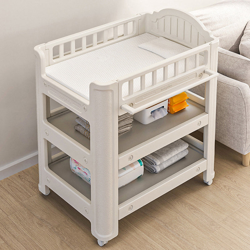 Modern Plastic Baby Changing Table Arch Top Changing Table With Shelf