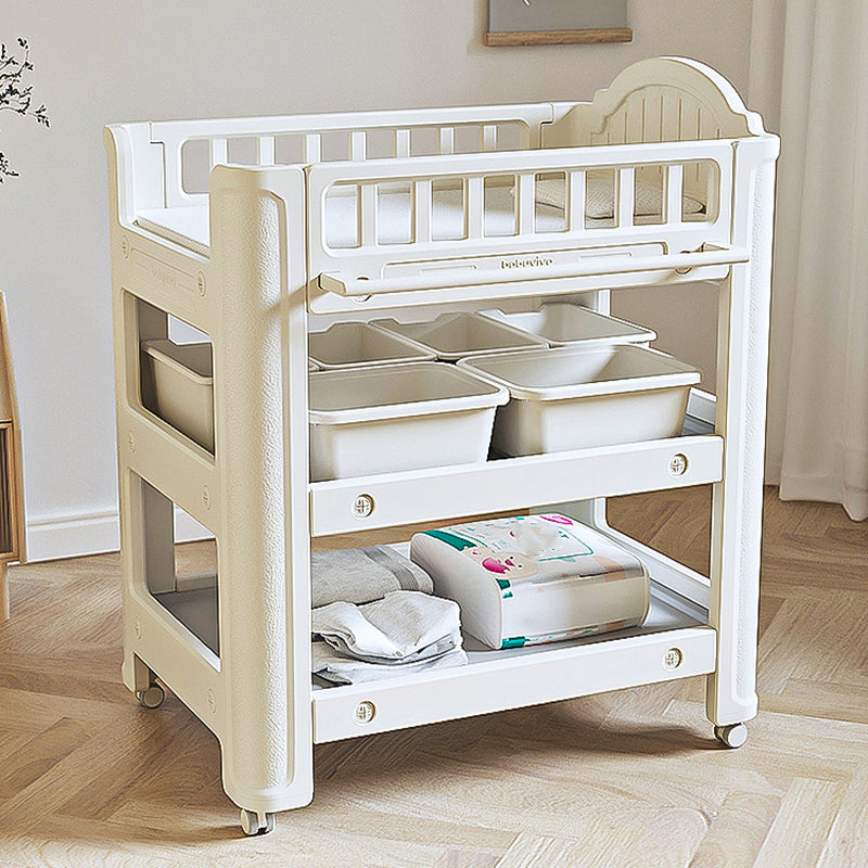 Modern Plastic Baby Changing Table Arch Top Changing Table With Shelf