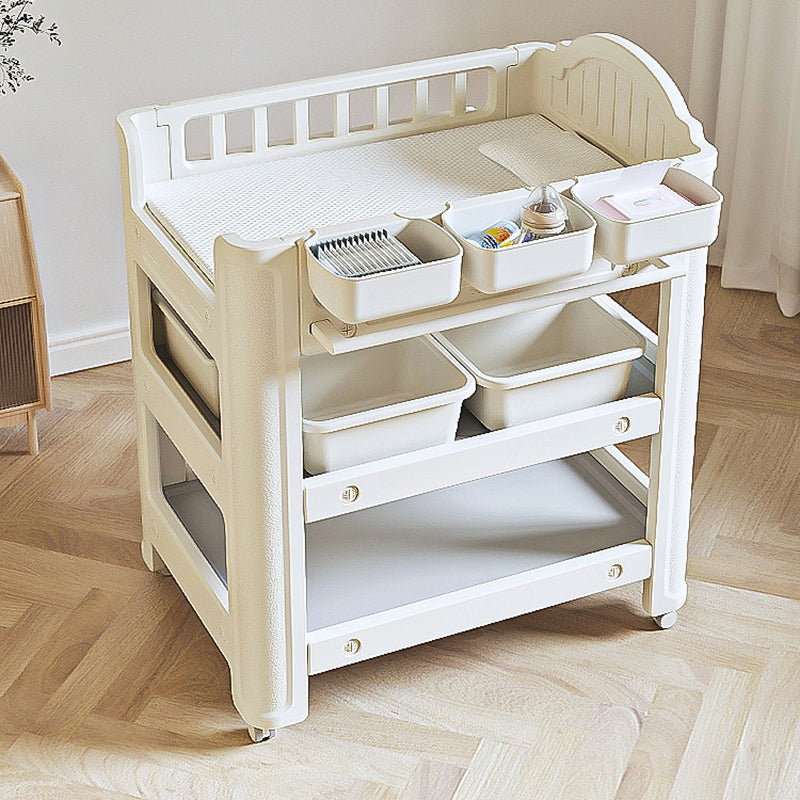 Modern Plastic Baby Changing Table Arch Top Changing Table With Shelf