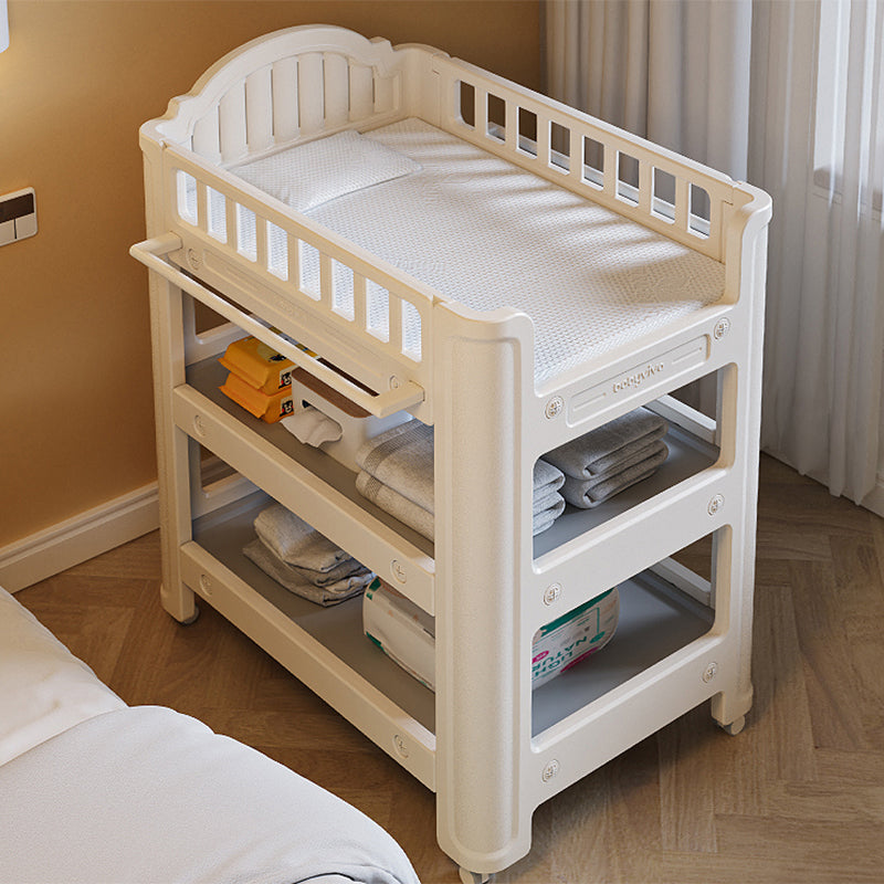 Modern Plastic Baby Changing Table Arch Top Changing Table With Shelf