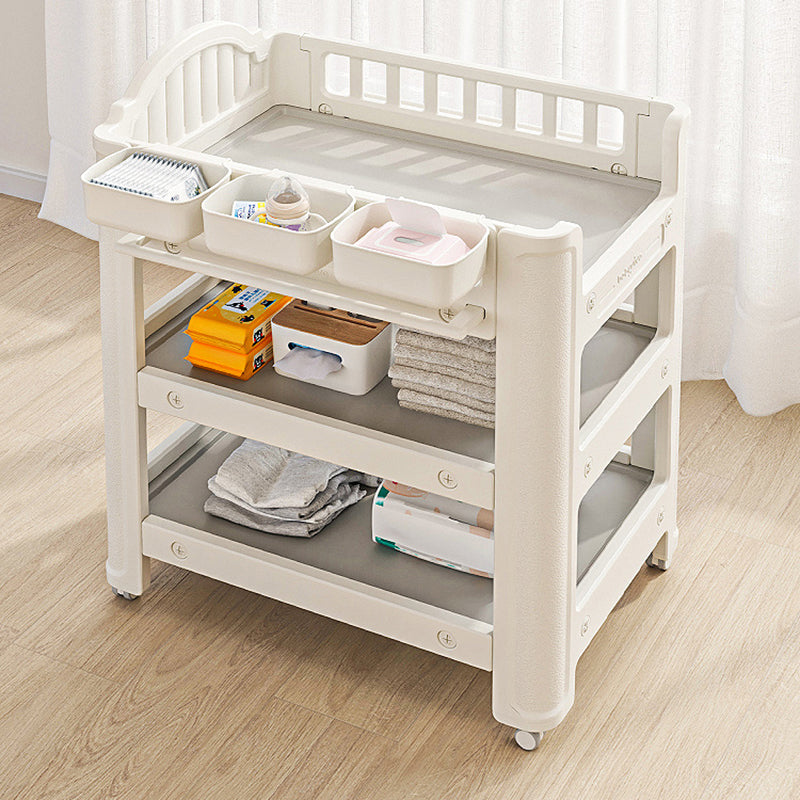 Modern Plastic Baby Changing Table Arch Top Changing Table With Shelf