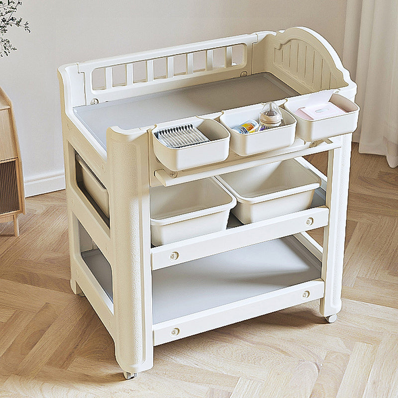 Modern Plastic Baby Changing Table Arch Top Changing Table With Shelf