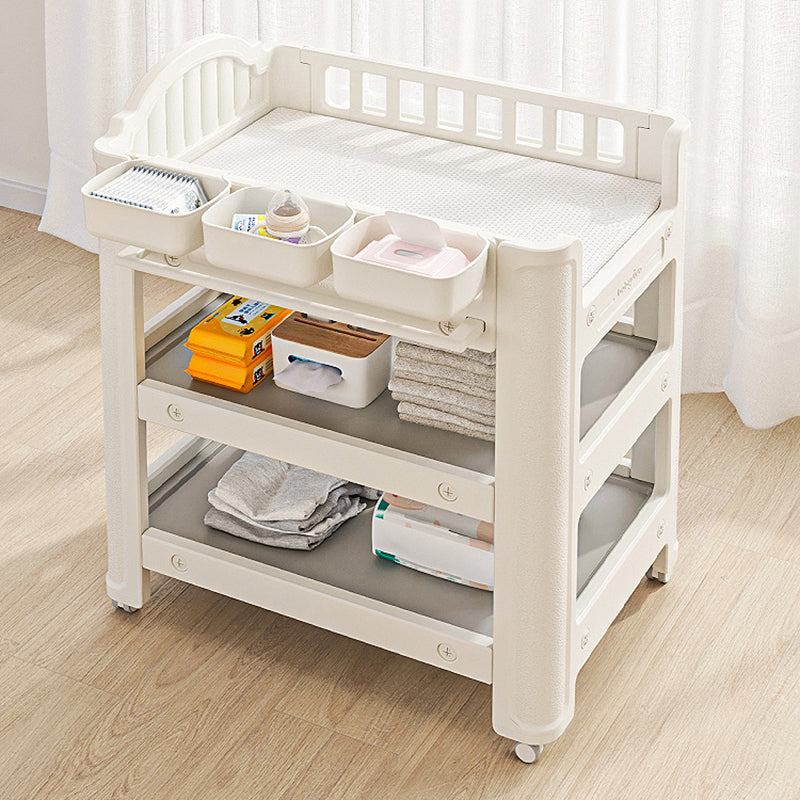 Modern Plastic Baby Changing Table Arch Top Changing Table With Shelf