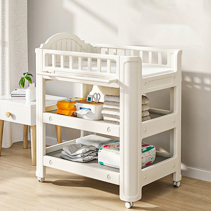 Modern Arch Top Baby Changing Table Safety Rails Changing Table With Shelf