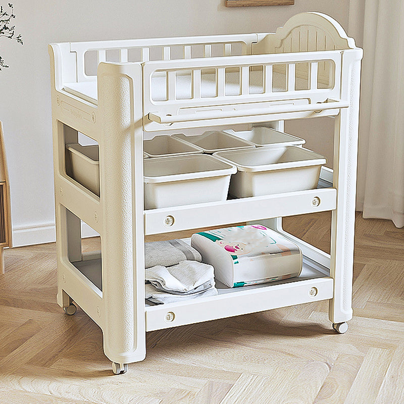 Modern Arch Top Baby Changing Table Safety Rails Changing Table With Shelf