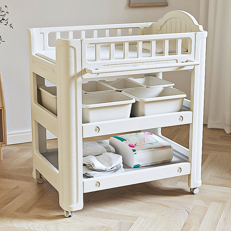 Modern Arch Top Baby Changing Table Safety Rails Changing Table With Shelf