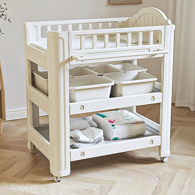 Modern Arch Top Baby Changing Table Safety Rails Changing Table With Shelf