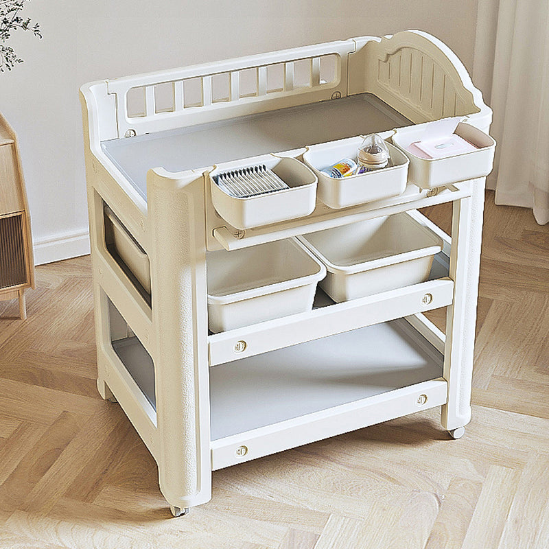 Modern Arch Top Baby Changing Table Safety Rails Changing Table With Shelf