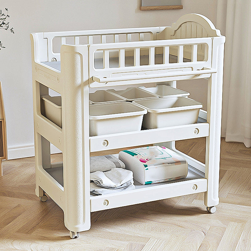 Modern Arch Top Baby Changing Table Safety Rails Changing Table With Shelf