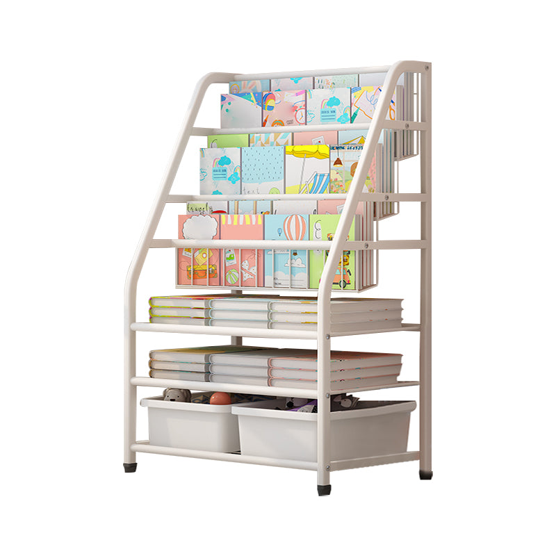 Scandinavian Metal Book Shelf Freestanding Book Display in White