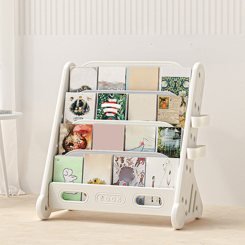 Contemporary Freestanding Book Display Plastic Bookcase with Closed Back