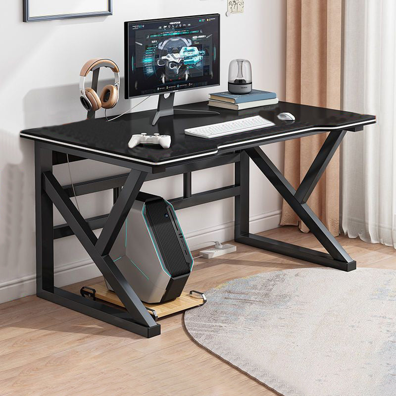 Modern Gaming Desk Antique Finish Writing Desk with Metal Legs