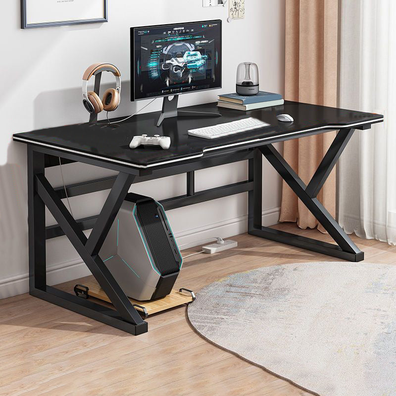 Modern Gaming Desk Antique Finish Writing Desk with Metal Legs