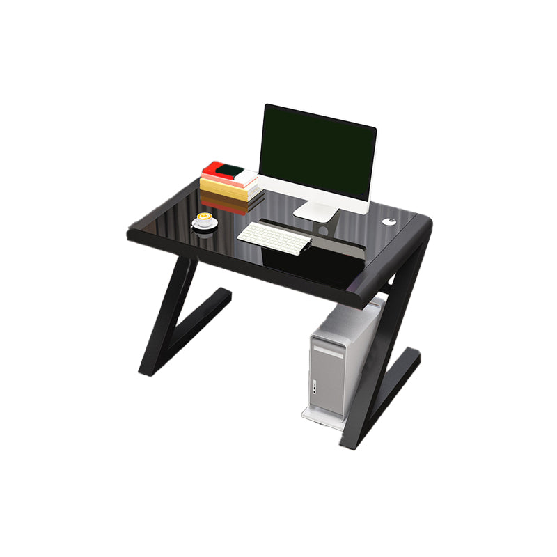 Modern Glass Top Gaming Desk 29.53-inch Tall Rectangular Computer Desk