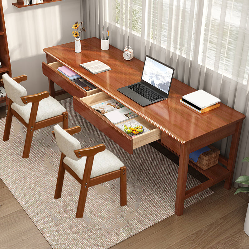 Modern Style Writing Desk Home Wooden Rectangle Office Desk with H-Shape Legs