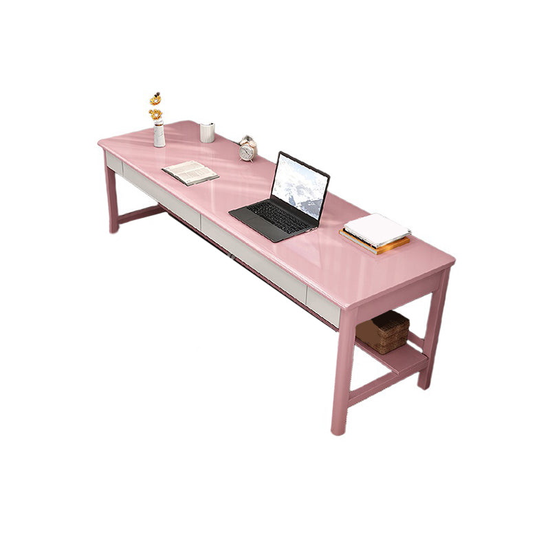 Modern Style Writing Desk Home Wooden Rectangle Office Desk with H-Shape Legs