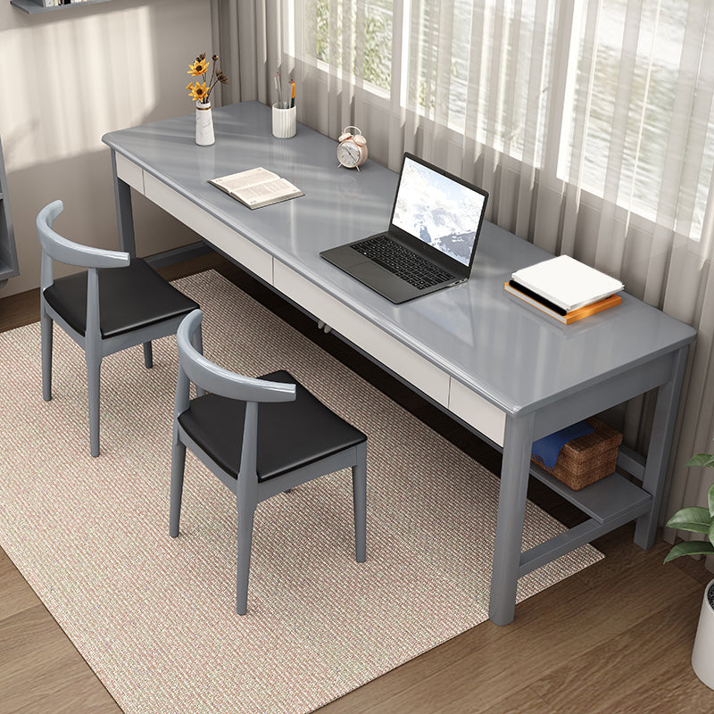 Modern Style Writing Desk Home Wooden Rectangle Office Desk with H-Shape Legs