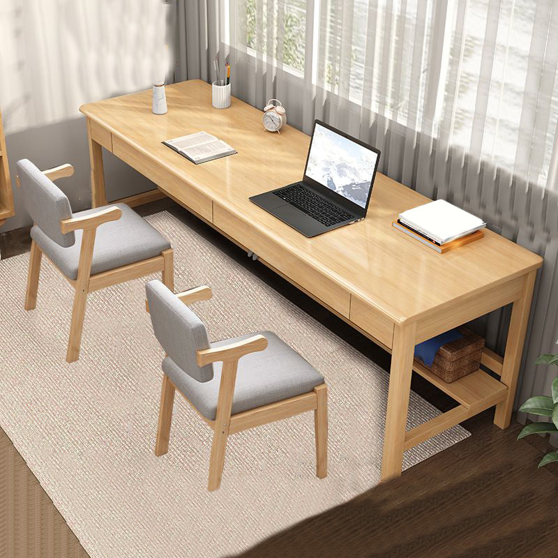 Modern Style Writing Desk Home Wooden Rectangle Office Desk with H-Shape Legs