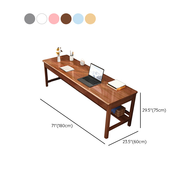 Modern Style Writing Desk Home Wooden Rectangle Office Desk with H-Shape Legs