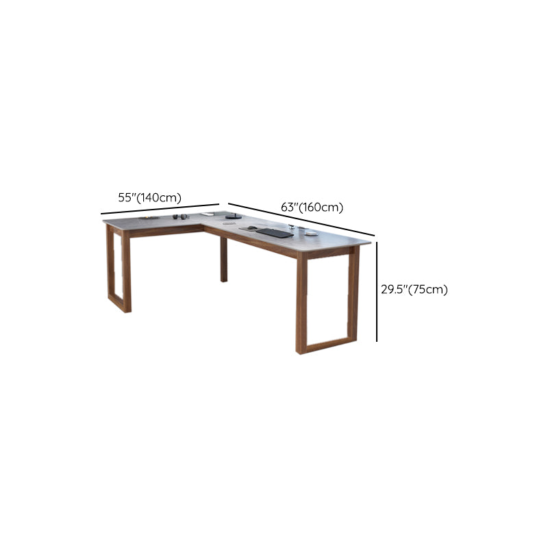 Modern Stone Writing Desk Corner 29.53-inch Tall Office Desk with Sled Base