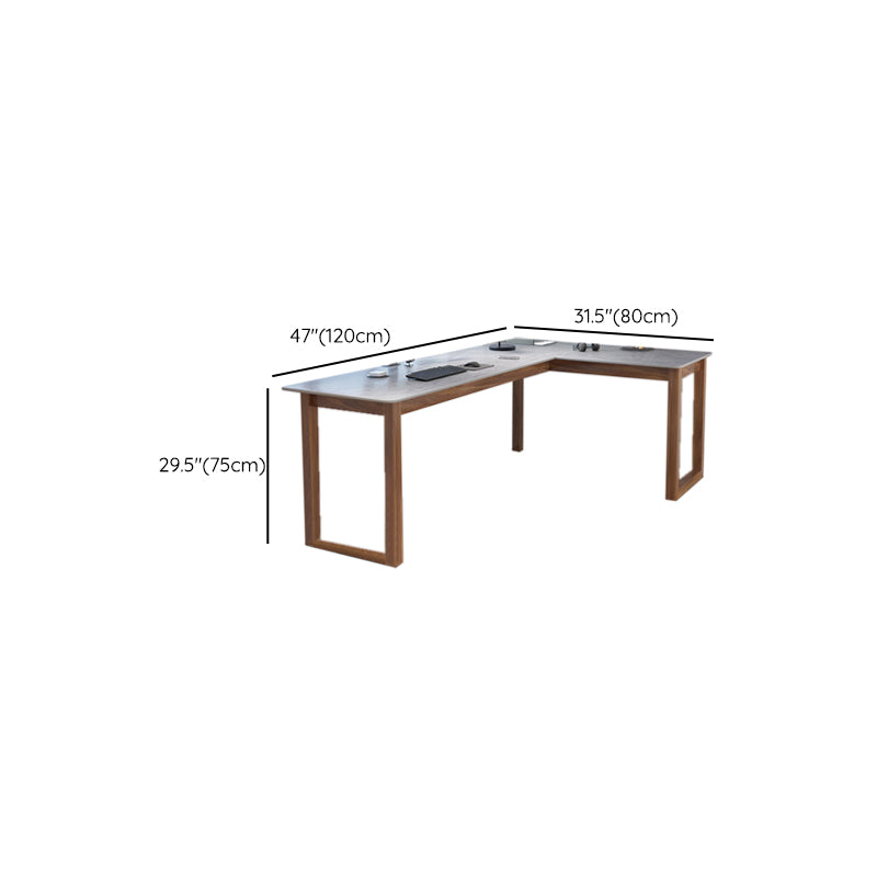 Modern Stone Writing Desk Corner 29.53-inch Tall Office Desk with Sled Base