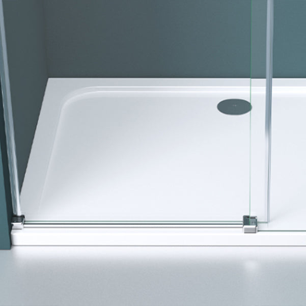 Semi Frameless Tempered Glass Shower Door Single Sliding Shower Door