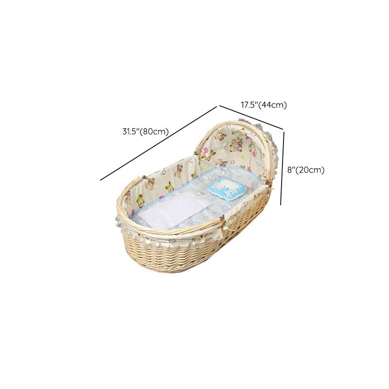 Traditional Portable Moses Basket Oval Cradle with Playpen for Newborn