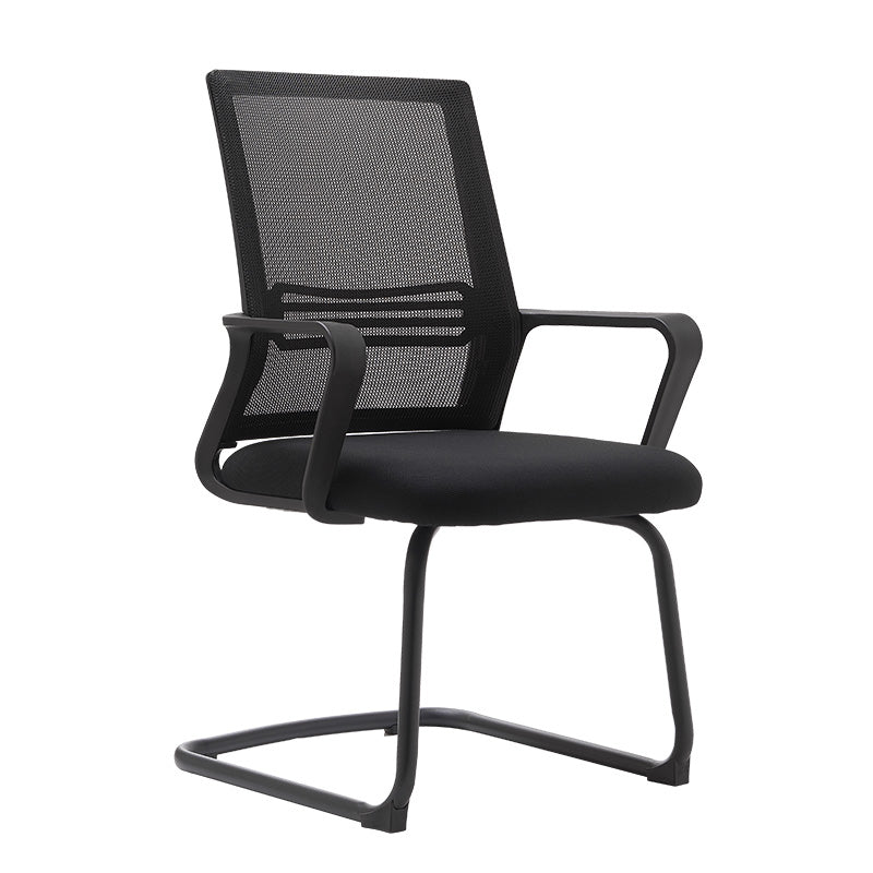 Modern Fixed Arms Office Chair No Wheels No Distressing Ergonomic Desk Chair