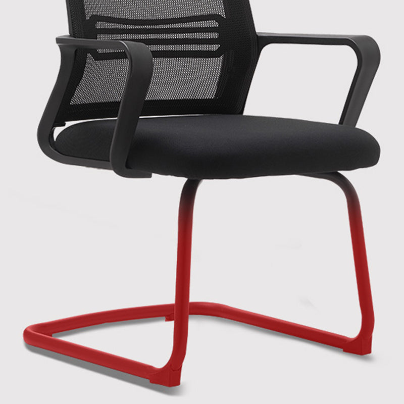 Modern Fixed Arms Office Chair No Wheels No Distressing Ergonomic Desk Chair