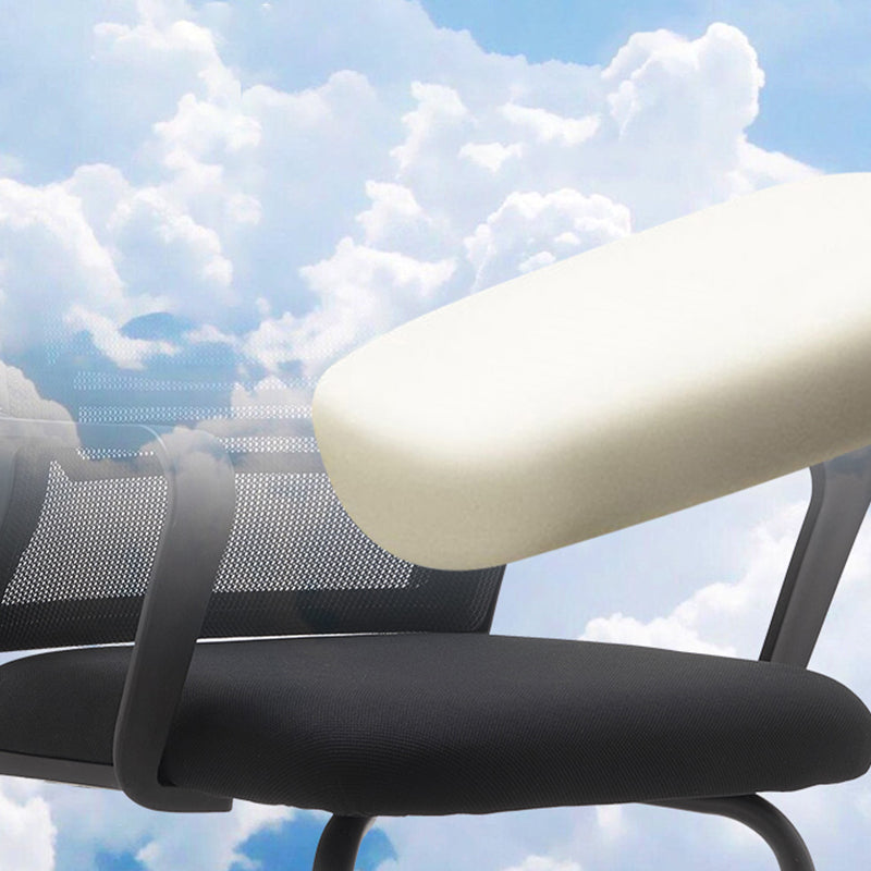 Modern Fixed Arms Office Chair No Wheels No Distressing Ergonomic Desk Chair