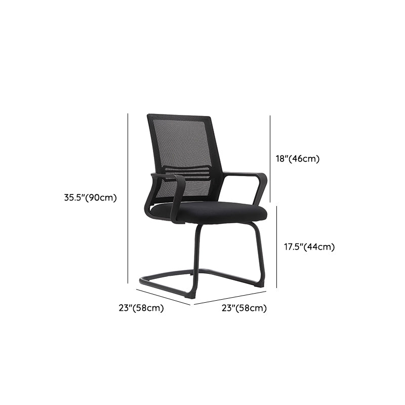 Modern Fixed Arms Office Chair No Wheels No Distressing Ergonomic Desk Chair