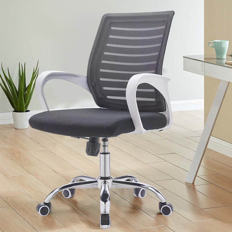 Fixed Arms Office Chair No Distressing Ergonomic Modern Desk Chair