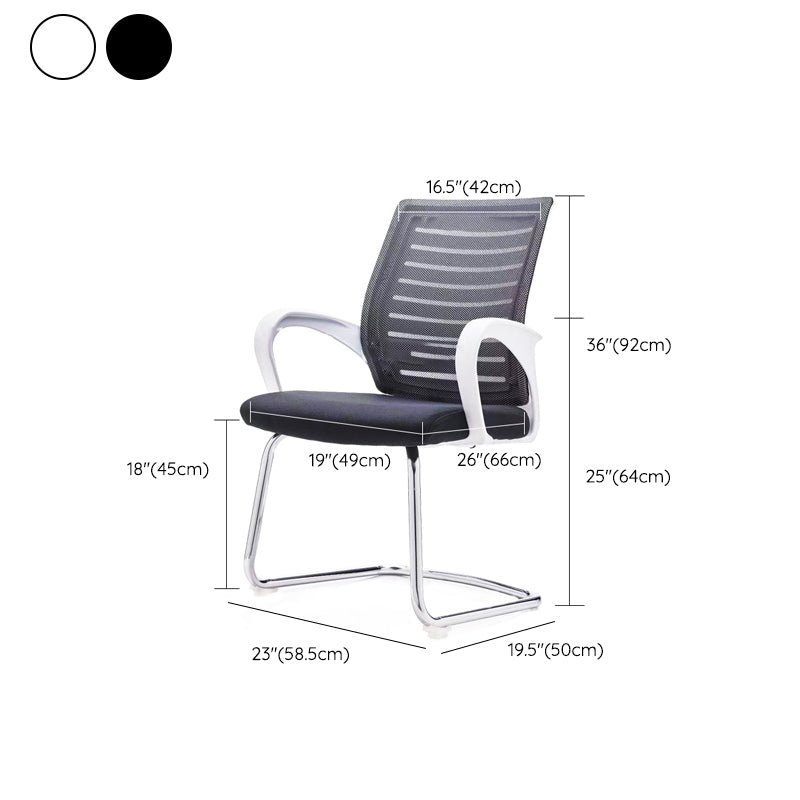 Fixed Arms Office Chair No Distressing Ergonomic Modern Desk Chair